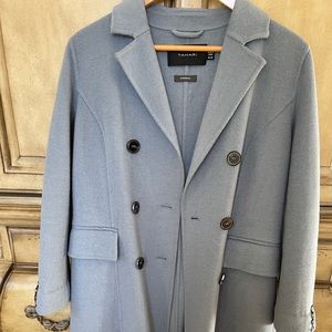 Size Medium, light-blue, double-breasted pea coat